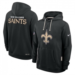 Men New Orleans Saints Black Sideline Standard Issue Initial Home Dri FIT Pullover Hoodie