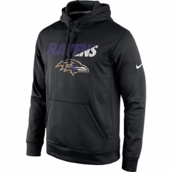 NFL Mens Baltimore Ravens Nike Black Kick Off Staff Performance Pullover Hoodie