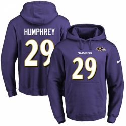 NFL Mens Nike Baltimore Ravens 29 Marlon Humphrey Purple Name Number Pullover Hoodie