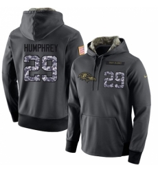 NFL Mens Nike Baltimore Ravens 29 Marlon Humphrey Stitched Black Anthracite Salute to Service Player Performance Hoodie