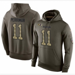 NFL Nike Baltimore Ravens 11 Breshad Perriman Green Salute To Service Mens Pullover Hoodie