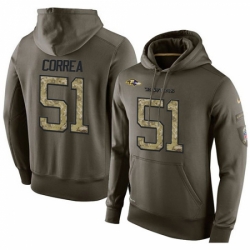 NFL Nike Baltimore Ravens 51 Kamalei Correa Green Salute To Service Mens Pullover Hoodie