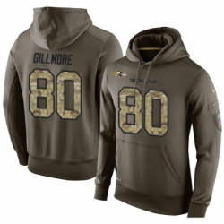 NFL Nike Baltimore Ravens 80 Crockett Gillmore Green Salute To Service Mens Pullover Hoodie