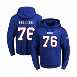 Football Mens Buffalo Bills 76 Jon Feliciano Royal Blue Name Number Pullover Hoodie