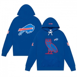 Men Buffalo Bills Blue OVO Scarlet Icon Team Pullover Hoodie
