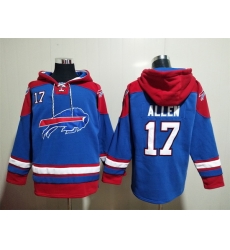 NFL Men Buffalo Bills 17 Josh Allen Stitched Hoodie