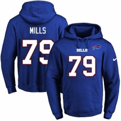 NFL Mens Nike Buffalo Bills 79 Jordan Mills Royal Blue Name Number Pullover Hoodie