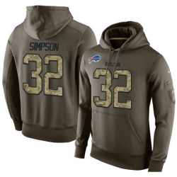 NFL Nike Buffalo Bills 32 O J Simpson Green Salute To Service Mens Pullover Hoodie