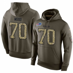 NFL Nike Buffalo Bills 70 Eric Wood Green Salute To Service Mens Pullover Hoodie