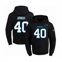 Football Mens Carolina Panthers 40 Alex Armah Black Name Number Pullover Hoodie