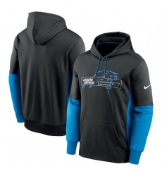 Men Carolina Panthers Black Color Block Fleece Performance Pullover Hoodie