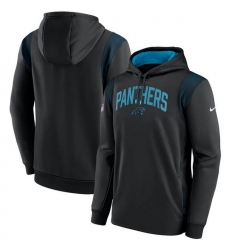 Men Carolina Panthers Black Sideline Stack Performance Pullover Hoodie 002