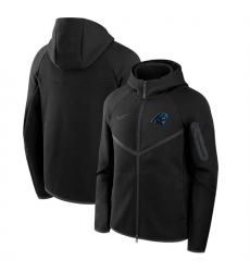 Men Carolina Panthers Black Tech Fleece Full Zip Windrunner Hoodie