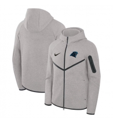 Men Carolina Panthers Gray Tech Fleece Full Zip Windrunner Hoodie