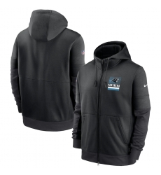 Men Carolina Panthers New 2020 Nike Gray Black Fan Gear Mascot Performance Full Zip Hoodie