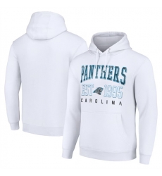 Men Carolina Panthers White Throwback Logo Pullover Hoodie