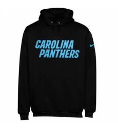 NFL Mens Carolina Panthers Nike Black KO Wordmark Performance Hoodie