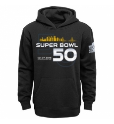 NFL Mens Carolina Panthers Super Bowl 50 Bridge Pullover Hoodie Black