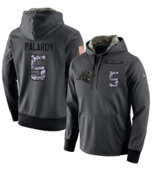 NFL Mens Nike Carolina Panthers 5 Michael Palardy Stitched Black Anthracite Salute to Service Player Performance Hoodie