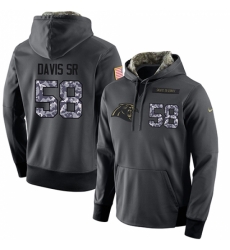 NFL Mens Nike Carolina Panthers 58 Thomas Davis Stitched Black Anthracite Salute to Service Player Performance Hoodie