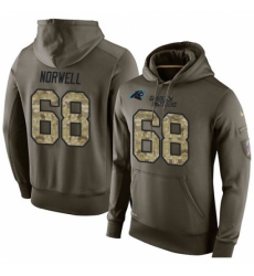 NFL Nike Carolina Panthers 68 Andrew Norwell Green Salute To Service Mens Pullover Hoodie