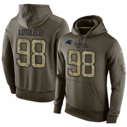 NFL Nike Carolina Panthers 98 Star Lotulelei Green Salute To Service Mens Pullover Hoodie