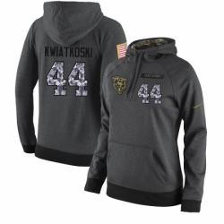 NFL Womens Nike Chicago Bears 44 Nick Kwiatkoski Stitched Black Anthracite Salute to Service Player Performance Hoodie