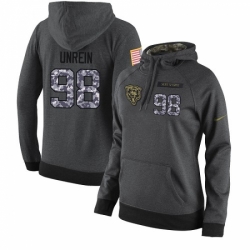 NFL Womens Nike Chicago Bears 98 Mitch Unrein Stitched Black Anthracite Salute to Service Player Performance Hoodie