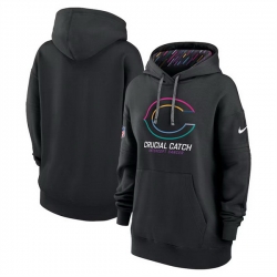 Women Chicago Bears Black 2024 Crucial Catch Club Pullover Hoodie