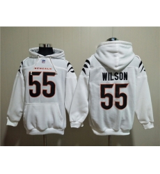 Men Cincinnati Bengals 55 Logan Wilson White Pullover Hoodie