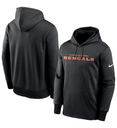 Men Cincinnati Bengals Nike Fan Gear Wordmark Performance Pullover Hoodie Black