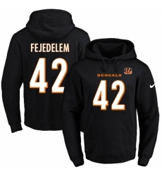 NFL Mens Nike Cincinnati Bengals 42 Clayton Fejedelem Black Name Number Pullover Hoodie