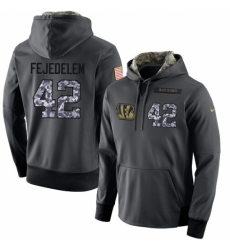 NFL Mens Nike Cincinnati Bengals 42 Clayton Fejedelem Stitched Black Anthracite Salute to Service Player Performance Hoodie