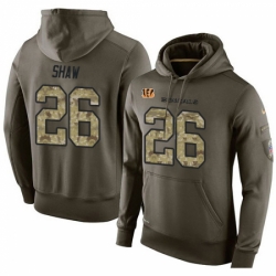 NFL Nike Cincinnati Bengals 26 Josh Shaw Green Salute To Service Mens Pullover Hoodie