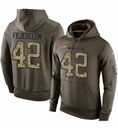 NFL Nike Cincinnati Bengals 42 Clayton Fejedelem Green Salute To Service Mens Pullover Hoodie