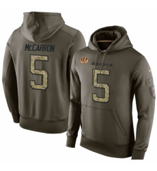 NFL Nike Cincinnati Bengals 5 AJ McCarron Green Salute To Service Mens Pullover Hoodie