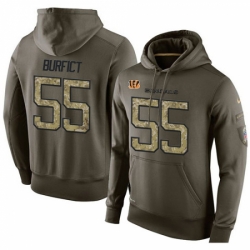 NFL Nike Cincinnati Bengals 55 Vontaze Burfict Green Salute To Service Mens Pullover Hoodie