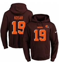 NFL Mens Nike Cleveland Browns 19 Bernie Kosar Brown Name Number Pullover Hoodie