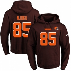 NFL Mens Nike Cleveland Browns 85 David Njoku Brown Name Number Pullover Hoodie