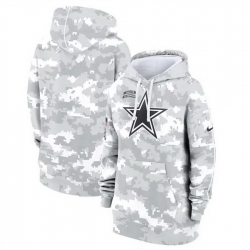 Women Dallas Cowboys 2024 Arctic Camo Salute To Service Club Fleece Pullover Hoodie