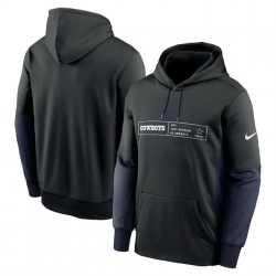 Men Dallas Cowboys Black Color Block Fleece Performance Pullover Hoodie