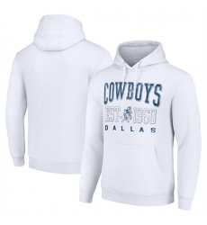 Men Dallas Cowboys White Throwback Logo Pullover Hoodie