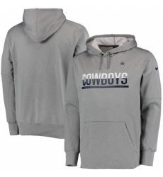 NFL Mens Dallas Cowboys Nike Gray Sideline Circuit Pullover Performance Hoodie