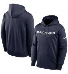 Men Denver Broncos Nike Fan Gear Wordmark Performance Pullover Hoodie Navy