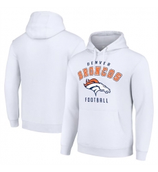 Men Denver Broncos White Pullover Hoodie