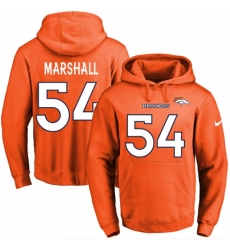 NFL Mens Nike Denver Broncos 54 Brandon Marshall Orange Name Number Pullover Hoodie