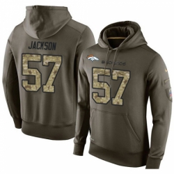 NFL Nike Denver Broncos 57 Tom Jackson Green Salute To Service Mens Pullover Hoodie