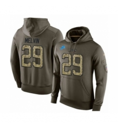 Football Mens Detroit Lions 29 Rashaan Melvin Green Salute To Service Pullover Hoodie