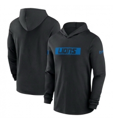 Men Detroit Lions Black Sideline Performance Hoodie