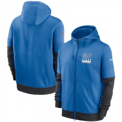 Men Detroit Lions Nike Sideline Impact Lockup Performance Full Zip Hoodie Blue